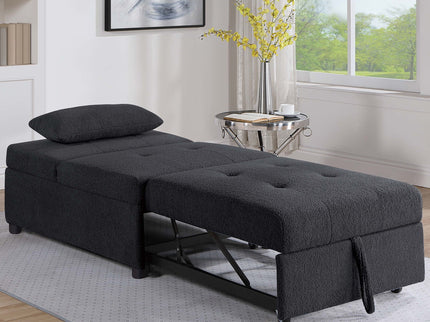 Sleeper Sofa Chair, Convertible Pull Out Bed Couch - Black