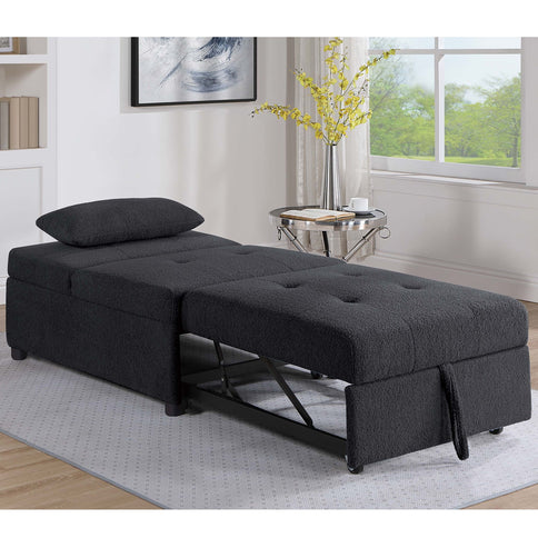 Sleeper Sofa Chair, Convertible Pull Out Bed Couch - Black