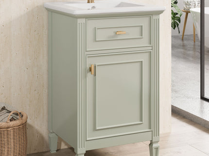 Bathroom Vanity With Sink, Adjustable Shelf, Tilt-Out Drawer