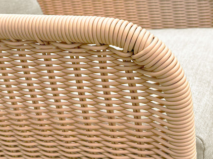 Contemporary Minimalist Wicker Rocking Chair With Soft Cushions
