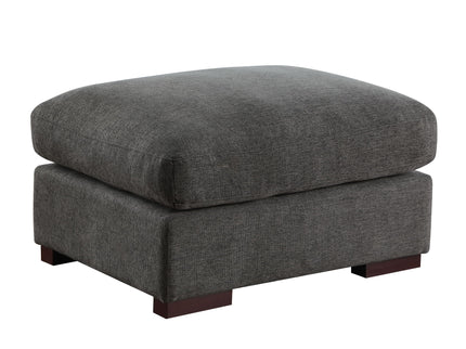 Tatman - Linen Blend Sectional With 2 Ottomans - Dark Gray