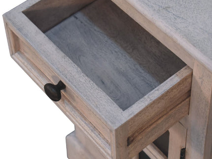 Glazed Bedside Table - Stone White