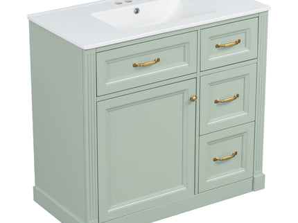 Modern Bathroom Vanity With Sink, 4 Drawers, Soft-Close Door, Adjustable Shelf