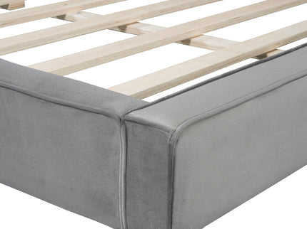 Upholstered Platform Bed, Grounded Bed With Solid Frame