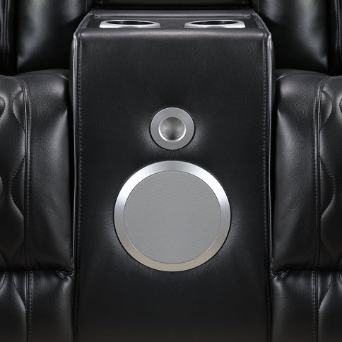 Electra - Power Reclining Sofa With Power Headrests, Drop Down Table, Reading Light, Massage, LED Lighting And USB Control