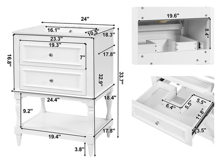 Bathroom Vanity With Sink, 2 Drawers Storage Cabinet, Open Shelf