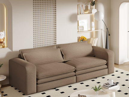 King Size Sleeper Pull Out Sofa Bed, 3 In 1 Convertible Chaise Lounge With 2 Pillows For Living Room - Camel