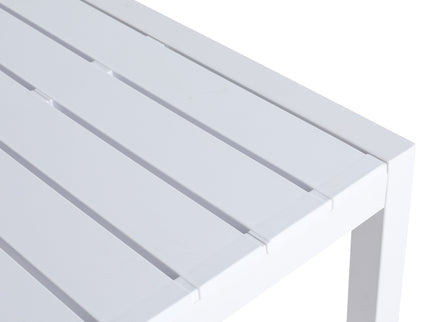 Modern Long Table, UV Resistant And Rust Proof, Pp Tabletop, UV Resistant Powder Coated Metal Legs - Snow White