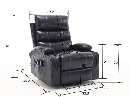 Large Size Electric Power Lift Recliner Chair Sofa With 8 Point Vibration Massage And Lumbar Heat