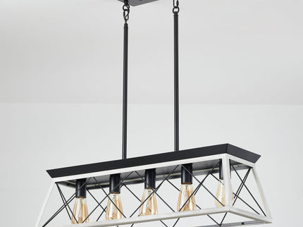 Chandelier Pendant Light For Dining Room Kitchen, 5 Light Fixture With Adjustable Height