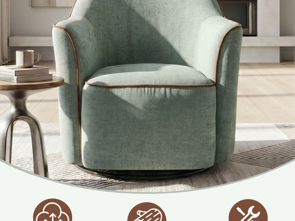 360° Swivel Accent Chair With Flared Arms