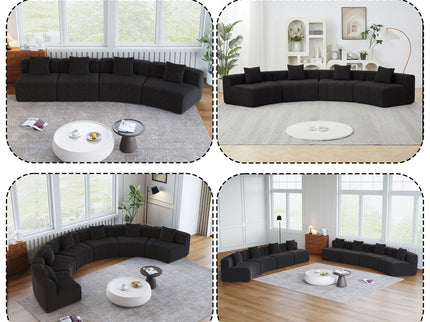 Modular Sectional Sofa With 2 Pillows, Symmetrical Design
