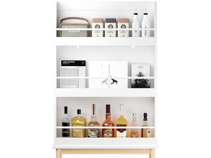 Wall Mounted Bookshelf, 3 Front Facing Display Shelves For Toddler Bedroom - White