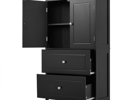 Bathroom Storage Cabinet With 2 Doors And Drawers, Adjustable Shelf