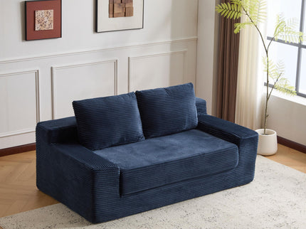Comfortable Deep Seat Loveseat Sofa Bed, Reversible Cushion With Pillows