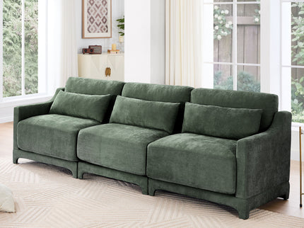 Elegant Sofa With Ergonomic Design And Lumbar Pillows