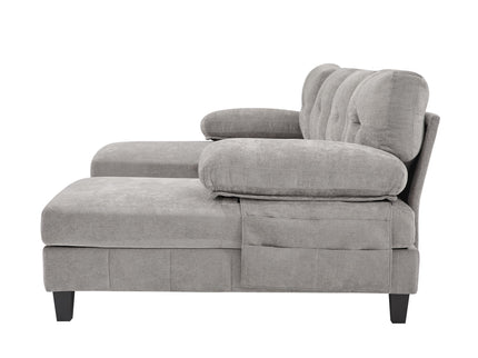 U-Shaped Sectional Sofa 103.5" Fabric Couch With Dual Chaise Lounges, Storage Pockets, Armrest Pillows