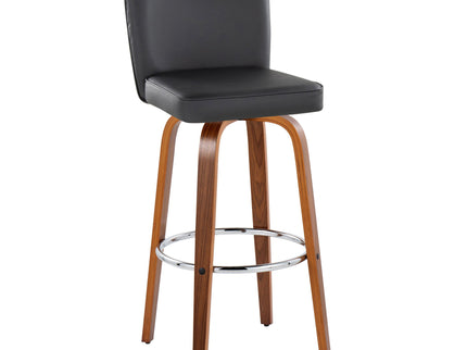 Henry - Contemporary Fixed Height Barstool With Swivel With Round Footrest (Set of 2)