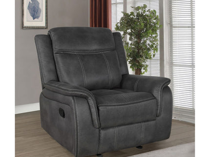 Franklin - Upholstered Padded Arm Glider Recliner - Charcoal