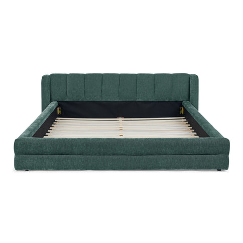 Modern Upholstered Bed Frame With Thick Fabric And Headboard