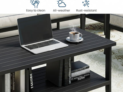 Patio Furniture Set & Coffee Table And Cushions For Backyard