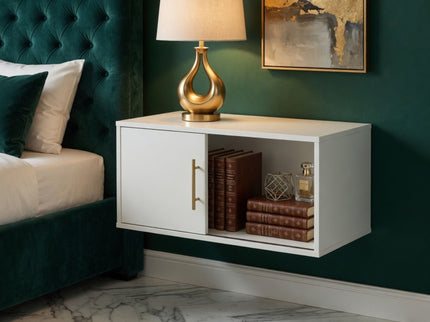 Cube Storage Organizer With Sliding Door Stackable Modular Bookshelf & Storage Cabinet - White