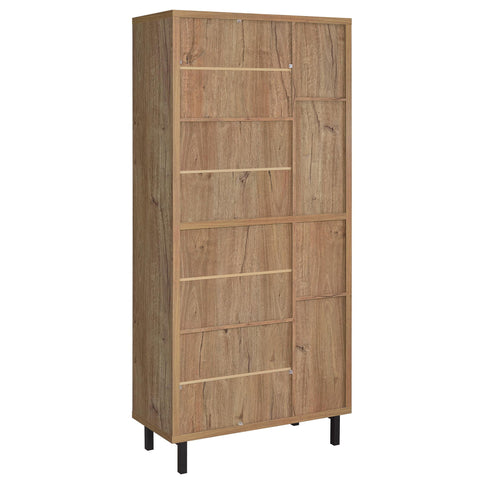 Stagg - 4 Door Tall Shoe Storage Cabinet With Adjustable Shelves And Ventilated Doors - Natural