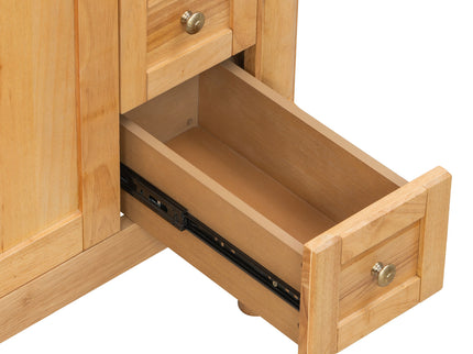 Modern Bathroom Vanity With Ceramic Sink, Soft Close Doors, Adjustable Shelves