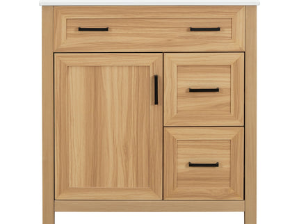 Bathroom Vanity With Sink, 2 Soft Close Drawers, 1 Soft Close Door, Adjustable Shelf