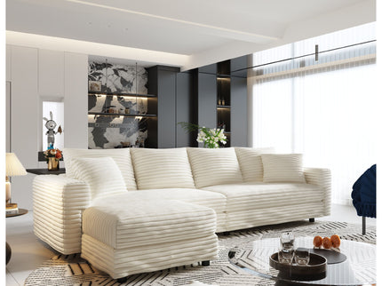 Deep Seat Convertible Sofa With Soft Pillows And Ottomans