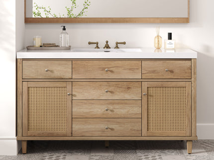 Bathroom Vanity With Sink, 5 Legs, Soft Close Drawers