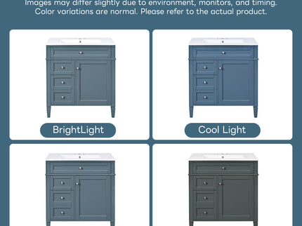Bathroom Vanity With Medicine Cabinet, Royal Mirror Cabinet, Modern Bathroom Storage Cabinet With 2 Soft Closing Doors And 4 Drawers