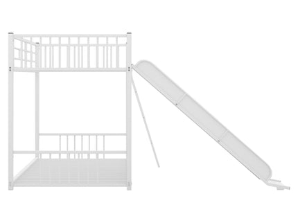 Metal Bunk Bed With Slide, Durable Steel Frame