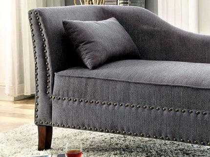Chaise With Nailhead Trim And Plush Pillow