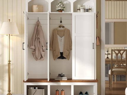 Classic Arched Design Hall Tree With 3 Hidden Storage