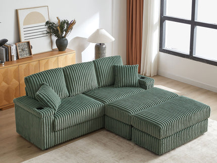 3 Seater Sofa With 2 Ottomans For Living Room