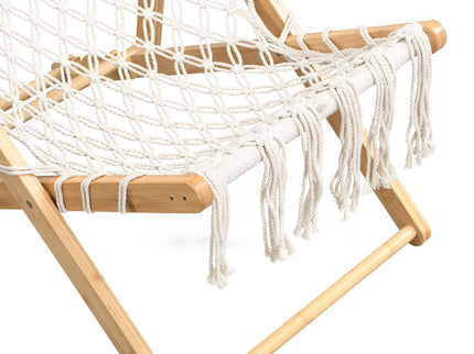Bamboo Weaving Chair Set With Handwoven Rope For Patio And Living Spaces - Natural