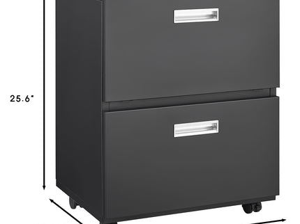 Office Furniture Copier Cabinet 2 Door Steel Copier Stand Mobile Pedestal File Printer Stand - Black
