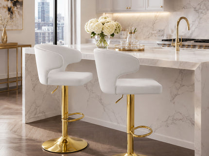 Adjustable Swivel Bar Chair With High Back Support