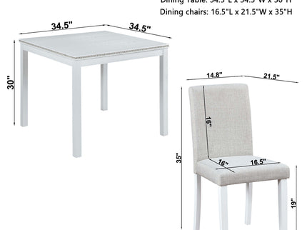 Dining Table Set With Crystal Decoration And Upholstered Chairs