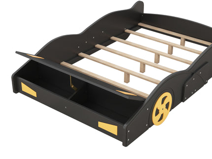 Race Car Shaped Platform Bed With Wheels And Storage
