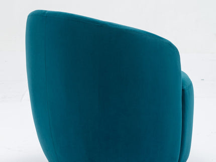 Swivel Accent Armchair Barrel Chair With Powder Coating Metal Ring