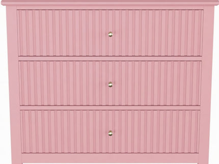 Fluted 3 Drawer Nightstand With Soft Close Slides
