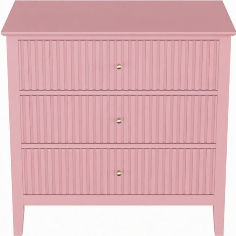 Fluted 3 Drawer Nightstand With Soft Close Slides