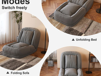 Upholstered Foldable Lazy Sofa Bed For Adults And Pets
