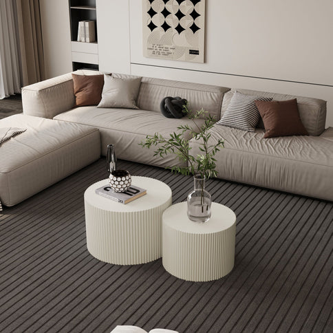 Wave Stripe Nesting Coffee Table (Set of 2)