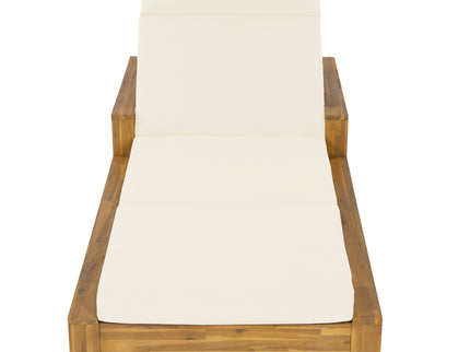 Chaise Lounge Set With 4 Fold Cushion And Built In Headrest, 3 Position Adjustable