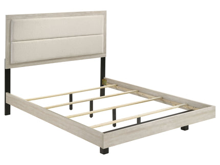 Strout - 4 Piece Queen Bedroom Set With Upholstered Headboard - Rustic