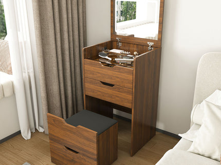 Vanity Desk With Lighted Mirror & Stool