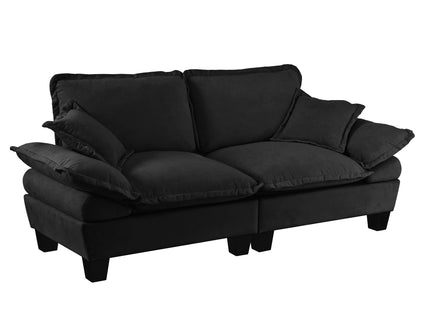 2 Seater Modular Loveseat With Curved Armrests